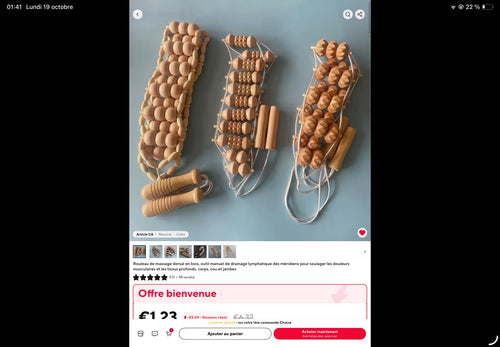 Bande de massage dorsale à rouleaux crantés