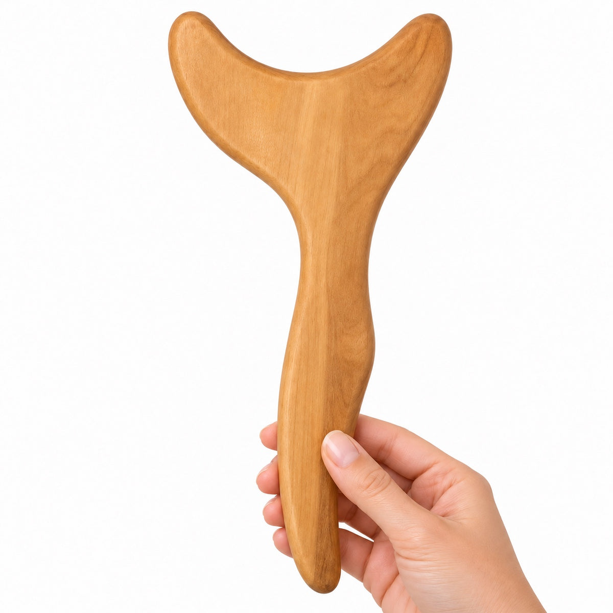 Spatule de massage en bois à tête courbe — nouvelle image de présentation